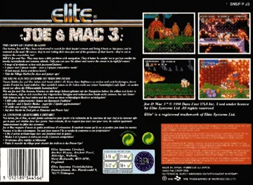 Joe & Mac 3 - Lost in the Tropics (Europe) (En,Fr,De) (Beta) box cover back